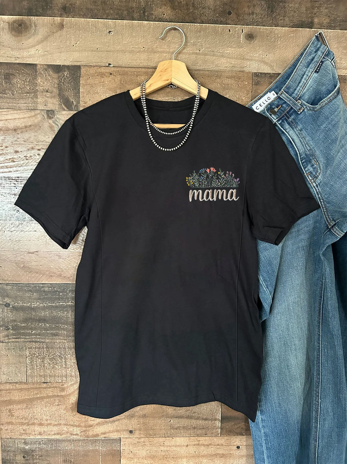 Floral Mama Embroidered Feeding-Friendly T-Shirt