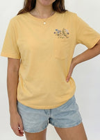 Embroidered Flower Pocket Feeding-Friendly T-Shirt