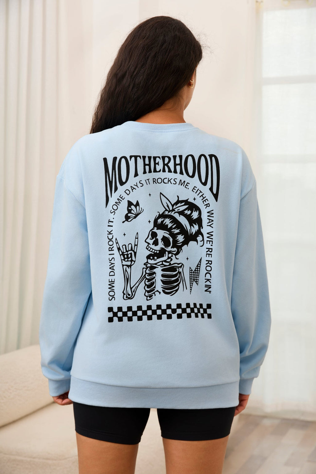 Motherhood Sometimes I Rock It Sometimes It Rocks Me Feeding-Friendly Sweatshirt