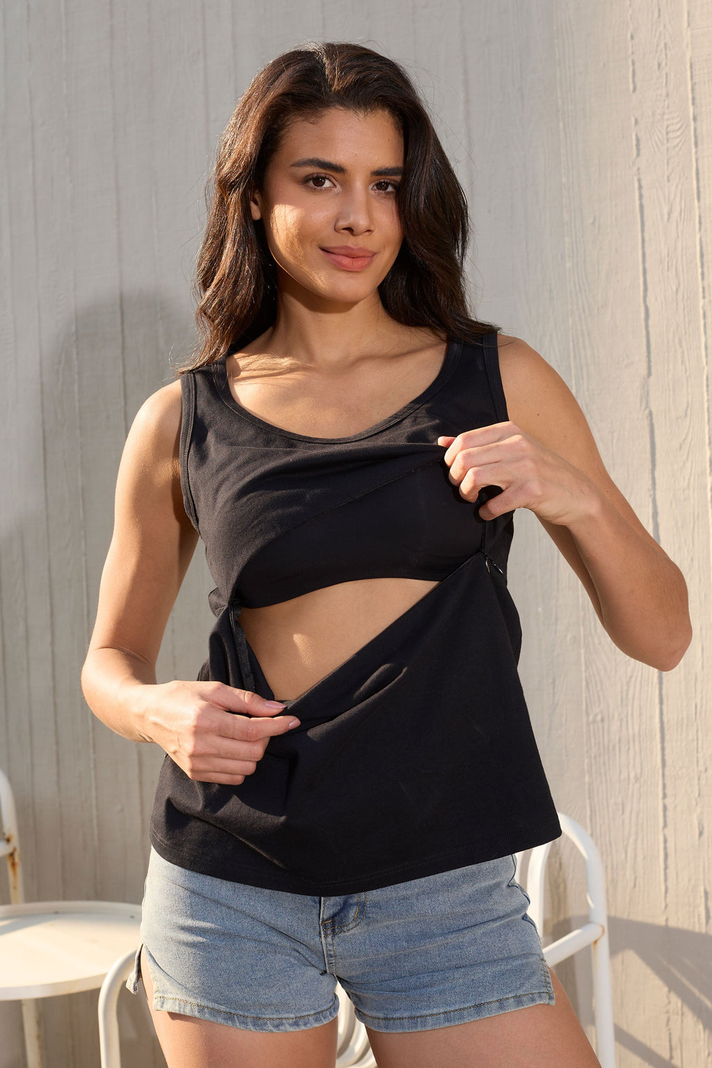 Women's Feeding-Friendly Zip Tank Top