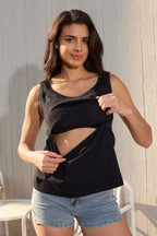 Women's Feeding-Friendly Zip Tank Top