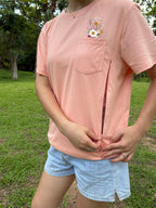 Faux Wild Flower Pocket Zip Feeding-Friendly T-Shirt