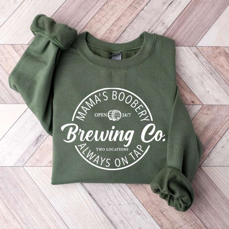 Mama's Boobery Zip Crewneck Feeding-Friendly Sweatshirt