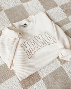 Corded Embroidered Mama Feeding-Friendly Sweatshirt