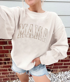 Corded Embroidered Mama Feeding-Friendly Sweatshirt