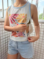 Floral Feeding-Friendly Ringer Tank Top