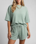 Oversized Waffle Knit Zip Feeding-Friendly Lounge Set