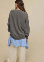 Cotton Blend Feeding-Friendly Sweatshirt