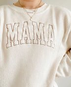 Corded Embroidered Mama Feeding-Friendly Sweatshirt