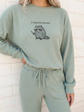 I Require Snacks Waffle Knit Embroidered Feeding-Friendly Sweatshirt