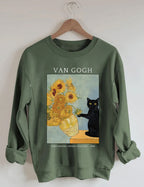 Van Gogh Cat Feeding-Friendly Sweatshirt