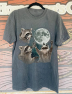 Racoons howling at the Moon Feeding-Friendly T-Shirt