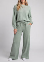 Longline Waffle Knit Feeding-Friendly Lounge Set