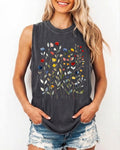 Vintage Pressed Flowers Feeding-Friendly Tank Top