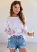 Oversized Cotton Doodle Long Sleeve Feeding-Friendly T-Shirt