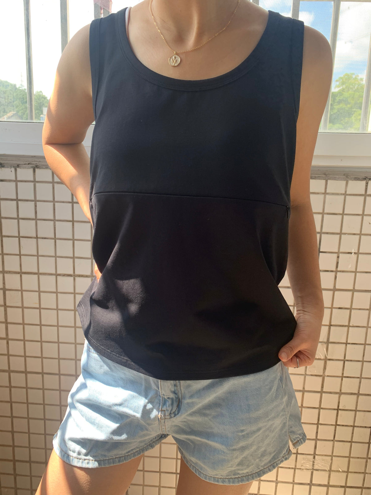 Women's Feeding-Friendly Zip Tank Top