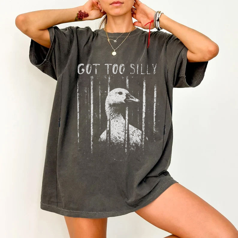 Funny Silly Goose Meme Feeding-Friendly T-Shirt