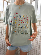 Vintage Pressed Flowers Feeding-Friendly T-Shirt