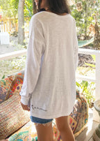 Oversized Cotton Doodle Long Sleeve Feeding-Friendly T-Shirt