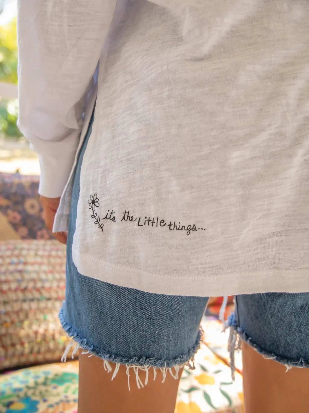 Oversized Cotton Doodle Long Sleeve Feeding-Friendly T-Shirt