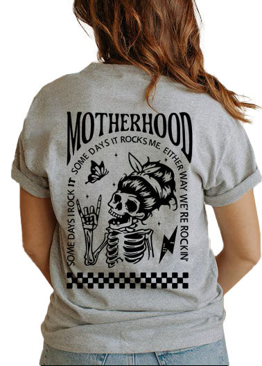 Motherhood Sometimes I Rock It Sometimes It Rocks Me Feeding-Friendly T-Shirt