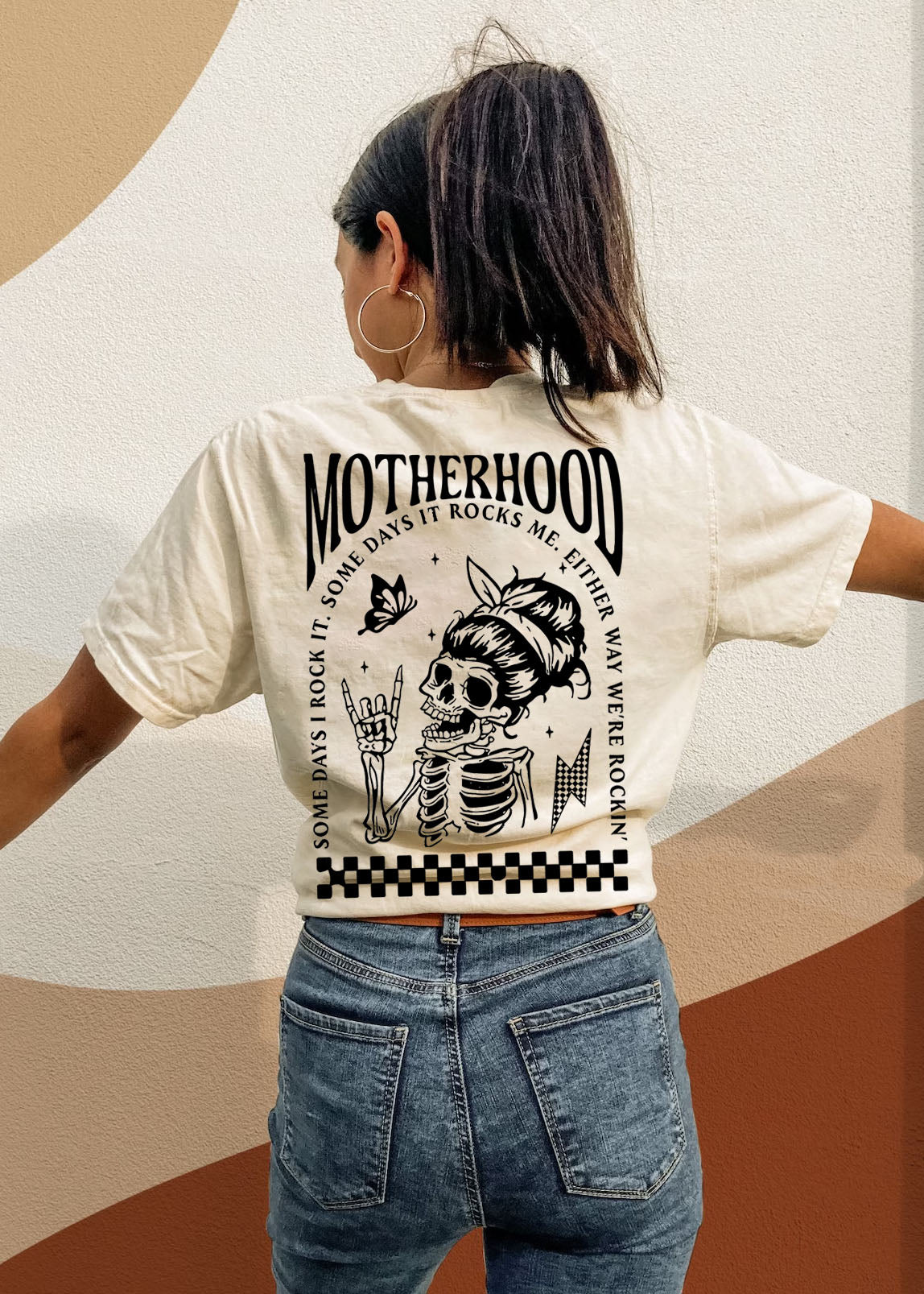 Motherhood Sometimes I Rock It Sometimes It Rocks Me Feeding-Friendly T-Shirt