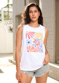 Floral Graphic Feeding-Friendly Tank Top for Moms