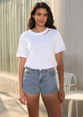 Mama Neckline Embroidery Feeding-Friendly T-Shirt