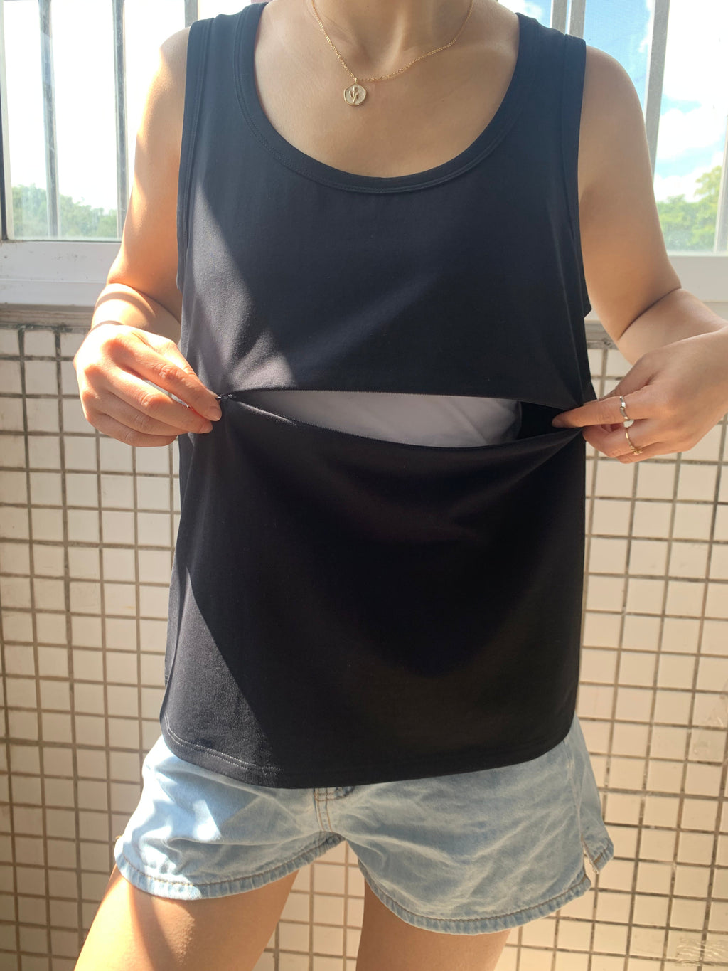 Women's Feeding-Friendly Zip Tank Top