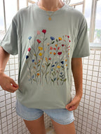 Vintage Pressed Flowers Feeding-Friendly T-Shirt