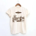 Vintage UFO Cowboy Cat Feeding-Friendly T-Shirt