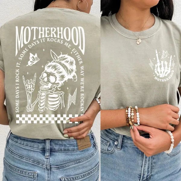 Motherhood Sometimes I Rock It Sometimes It Rocks Me Feeding-Friendly T-Shirt