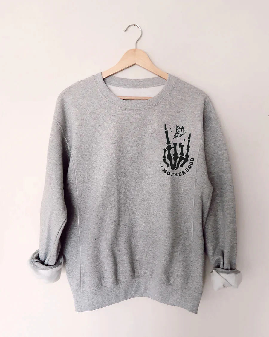 Motherhood Sometimes I Rock It Sometimes It Rocks Me Feeding-Friendly Sweatshirt