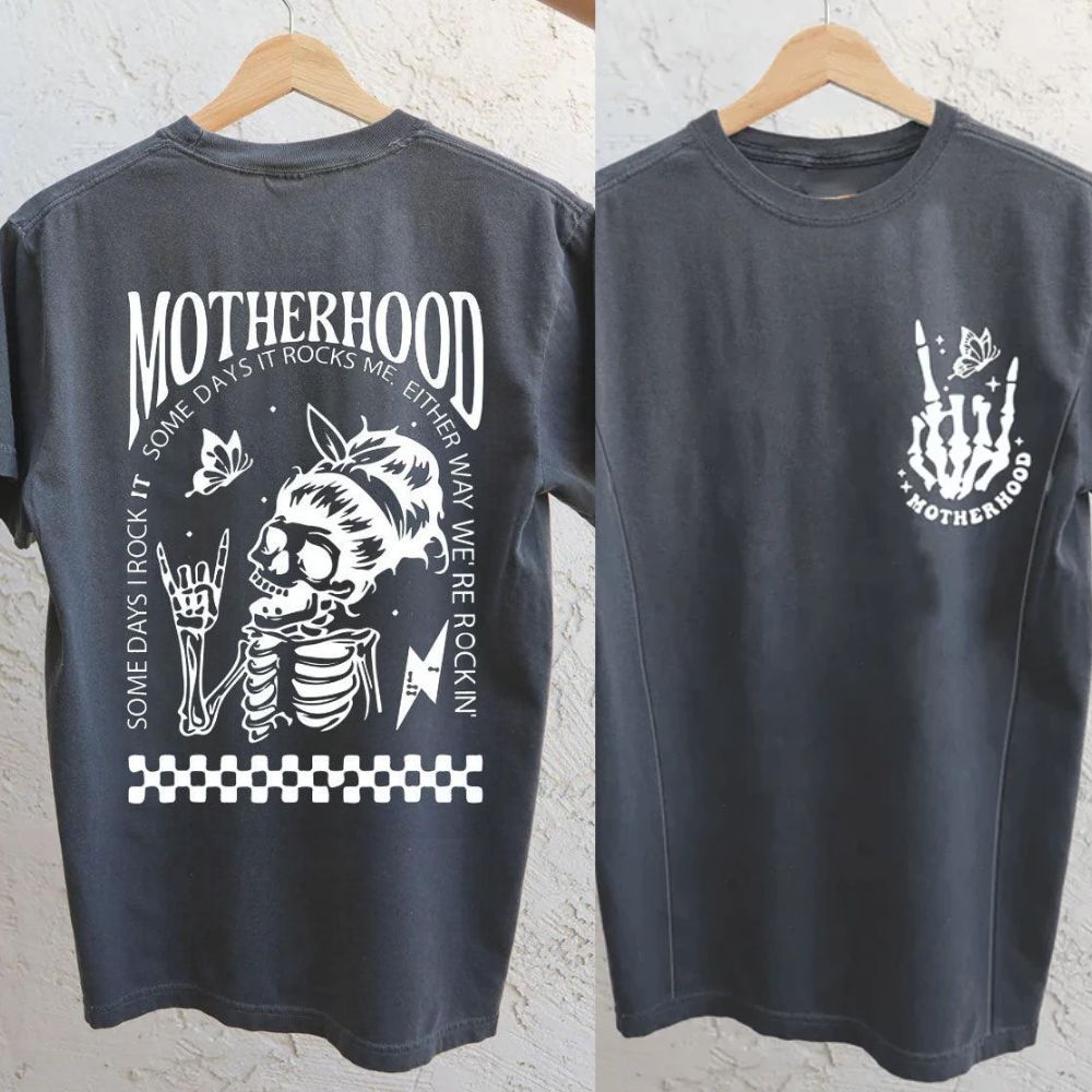 Motherhood Sometimes I Rock It Sometimes It Rocks Me Feeding-Friendly T-Shirt