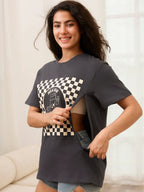 Checkered Milk Carton Feeding-Friendly Tee