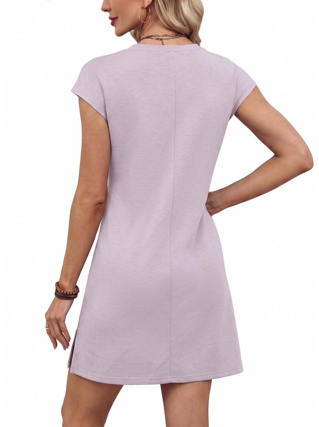 Casual Cap Sleeve Feeding-Friendly Sundress with Pockets