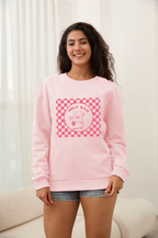 Checkered Milk Carton Feeding-Friendly Sweatshirt