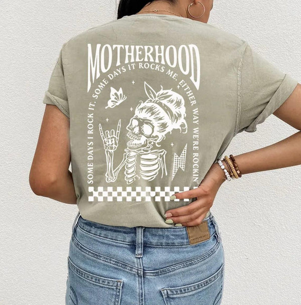 Motherhood Sometimes I Rock It Sometimes It Rocks Me Feeding-Friendly T-Shirt