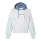 Embroidered Mama Color Block Feeding-Friendly Cropped Hoodie