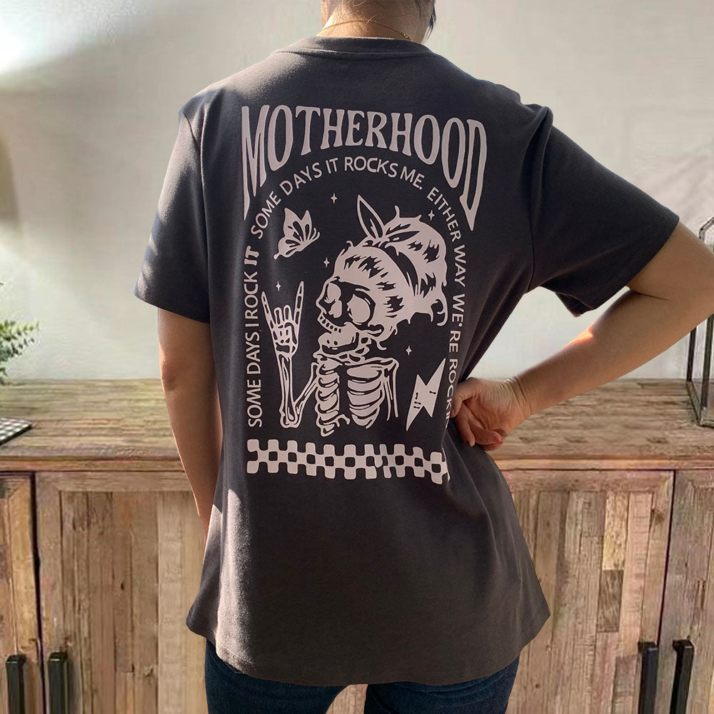 Motherhood Sometimes I Rock It Sometimes It Rocks Me Feeding-Friendly T-Shirt