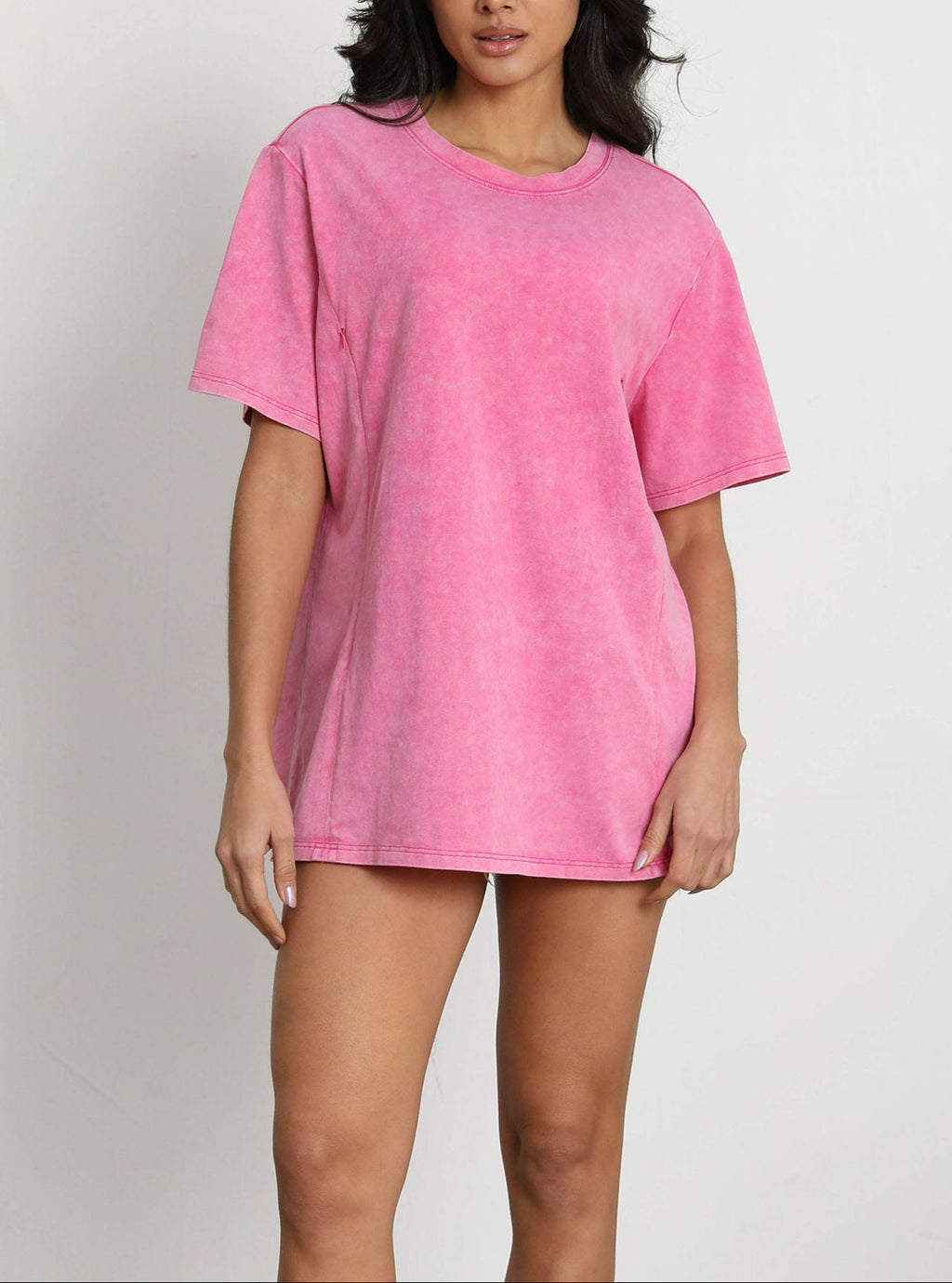 Feeding-Friendly Acid Wash T-Shirt