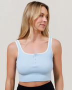 Women's Ribbed Snap-Front Bra Top