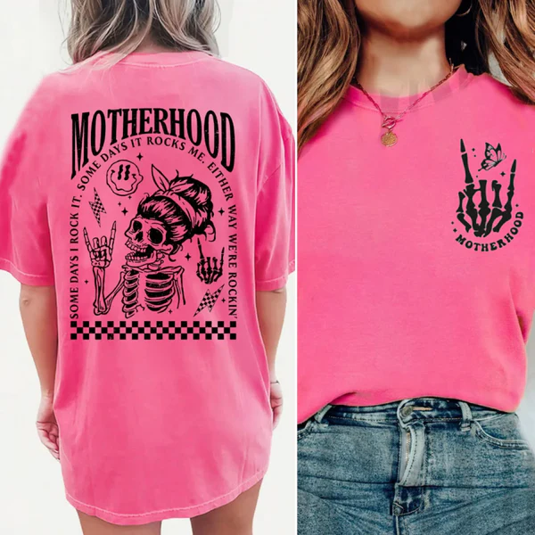 Motherhood Sometimes I Rock It Sometimes It Rocks Me Feeding-Friendly T-Shirt