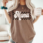 Retro Checkered Mama Feeding-Friendly T-Shirt