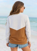 Mama Solid Color Patchwork Feeding-Friendly Sweatshirt