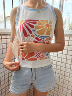 Floral Feeding-Friendly Ringer Tank Top