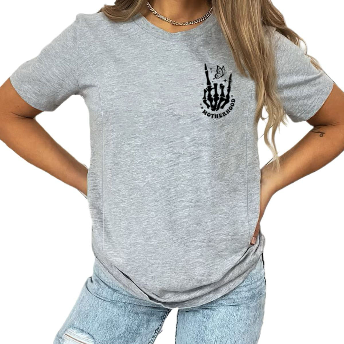 Motherhood Sometimes I Rock It Sometimes It Rocks Me Feeding-Friendly T-Shirt