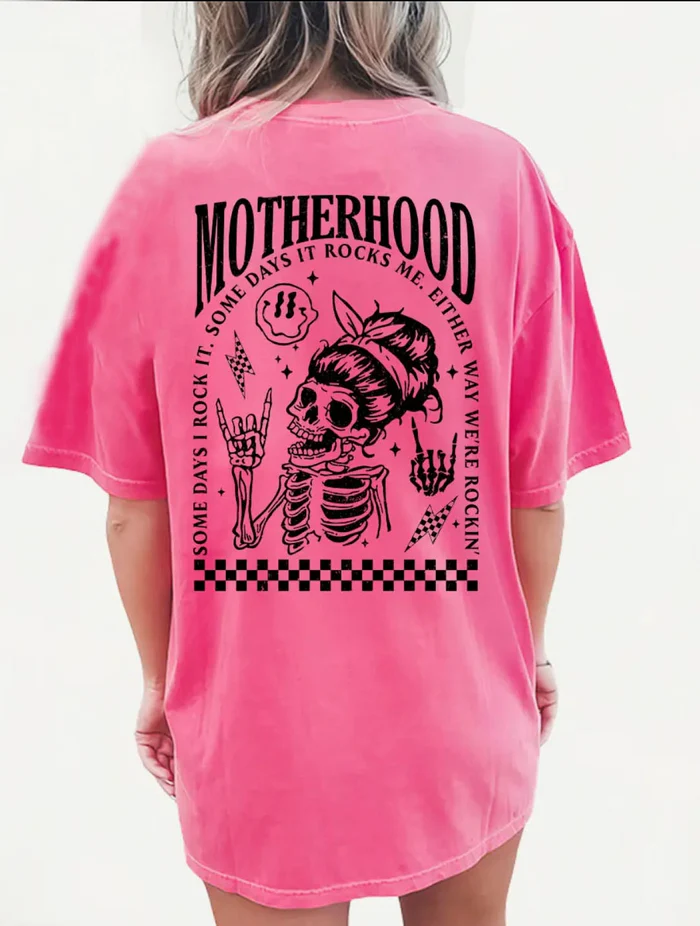 Motherhood Sometimes I Rock It Sometimes It Rocks Me Feeding-Friendly T-Shirt