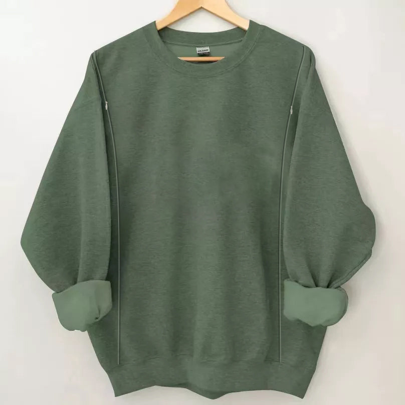 Mama's Plaid Color Feeding-Friendly Sweatshirt
