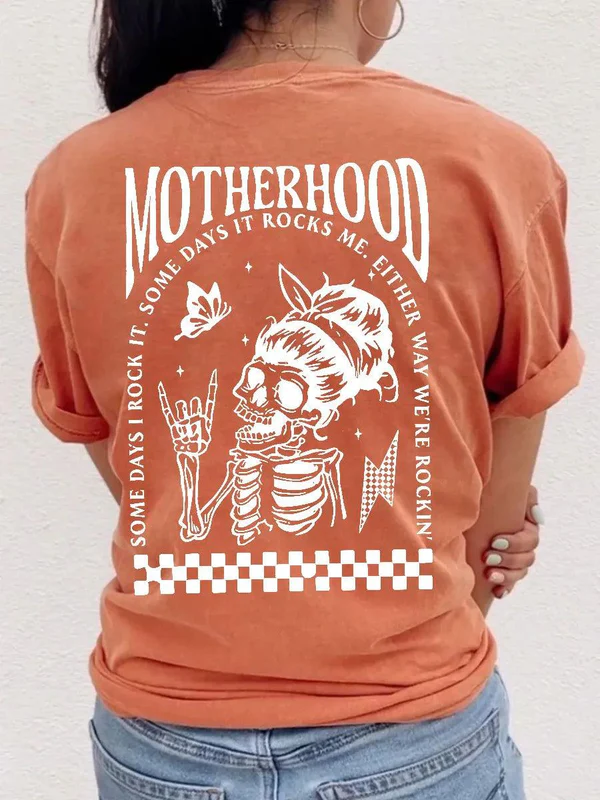 Motherhood Sometimes I Rock It Sometimes It Rocks Me Feeding-Friendly T-Shirt
